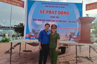 Tham dự lễ phát động ngày toàn dân phòng cháy và chữa cháy huyện Vĩnh Thuận