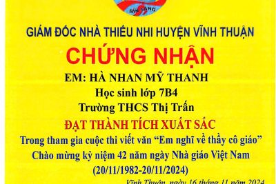 KẾT QUẢ THAM DỰ CUỘC THI VIẾT VĂN EM NGHĨ VỀ THẦY CÔ GIÁO